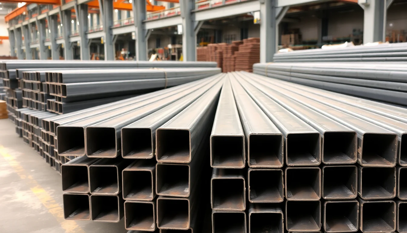 Tubo metalon - tubos quadrados, retangulares e redondos empilhados